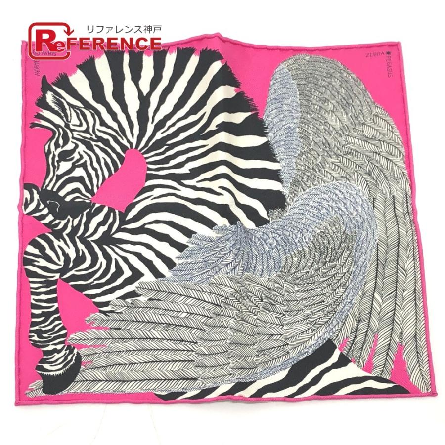 新品同様 HERMES エルメス カレ20 ナノカレ ゼブラ ペガサス スカーフ ピンク レディース【中古】 | HERMES