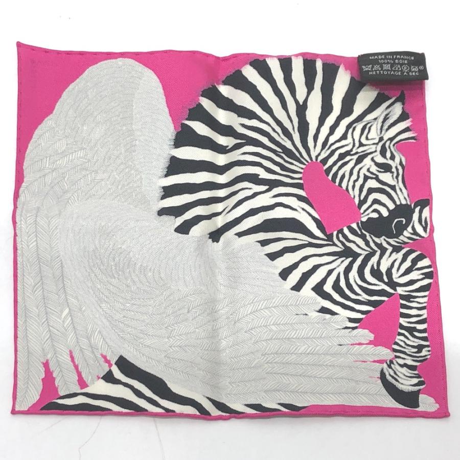新品同様 HERMES エルメス カレ20 ナノカレ ゼブラ ペガサス スカーフ ピンク レディース【中古】 | HERMES | 01