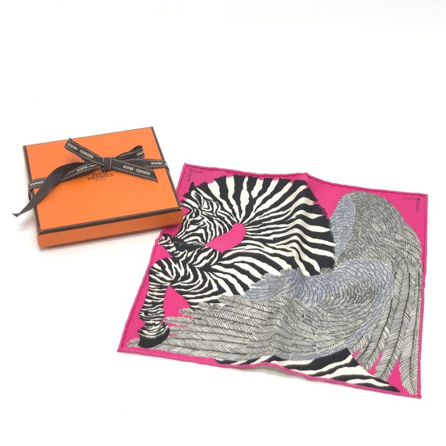 新品同様 HERMES エルメス カレ20 ナノカレ ゼブラ ペガサス スカーフ ピンク レディース【中古】 | HERMES | 08