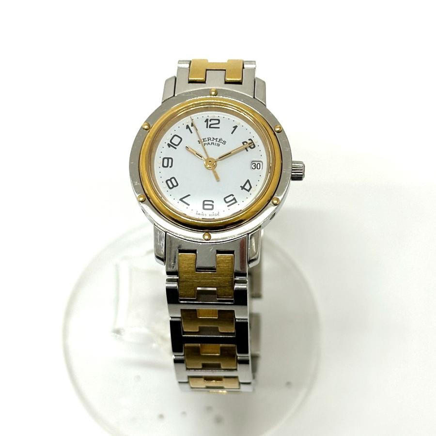 HERMES エルメス CL3.240 クリッパー クォーツ デイト 腕時計 シルバー レディース【中古】 | HERMES | 02