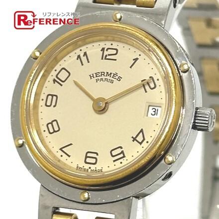 HERMES エルメス クリッパー クォーツ デイト 腕時計 シルバー レディース【中古】 | HERMES