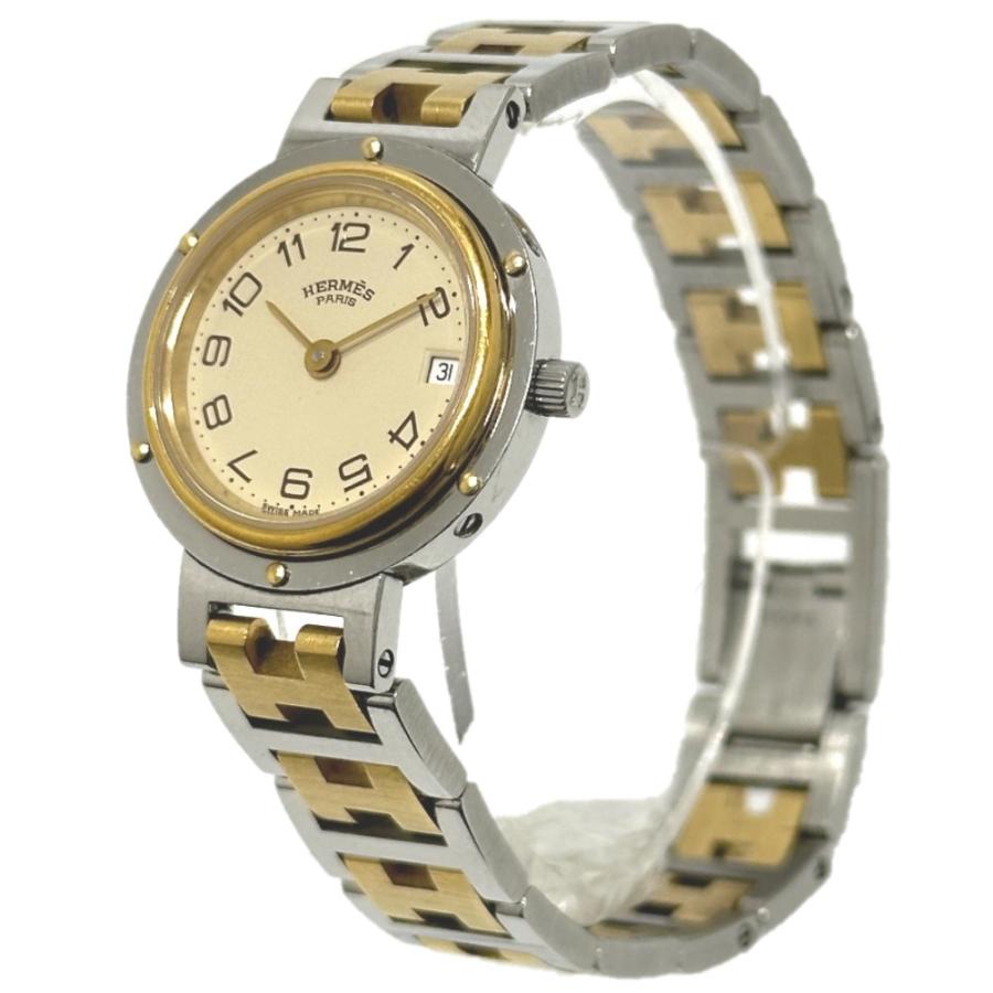 HERMES エルメス クリッパー クォーツ デイト 腕時計 シルバー レディース【中古】 | HERMES | 01