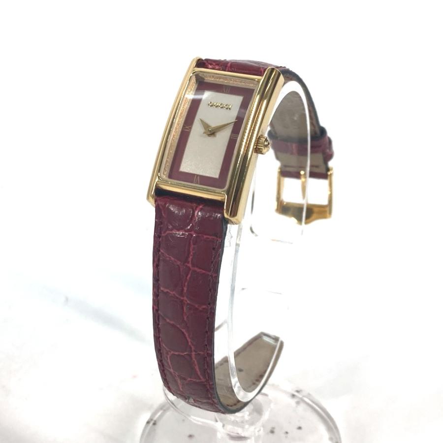 GUCCI グッチ 2600L ロゴ ウォッチ ヴィンテージ 腕時計 レッド レディース【中古】 | GUCCI | 01