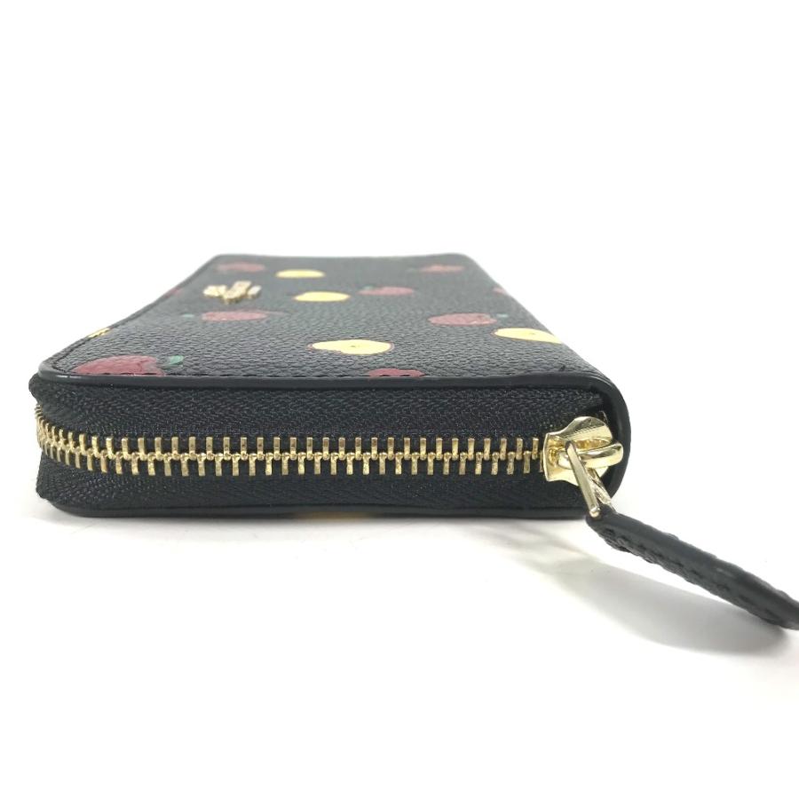 COACH コーチ 76546 ロゴ アップル リンゴ ラウンドファスナー ロングウォレット 長財布 ブラック レディース【中古】 | COACH | 02