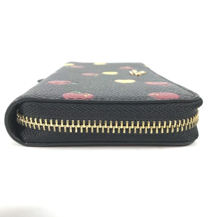 COACH コーチ 76546 ロゴ アップル リンゴ ラウンドファスナー ロングウォレット 長財布 ブラック レディース【中古】 | COACH | 03