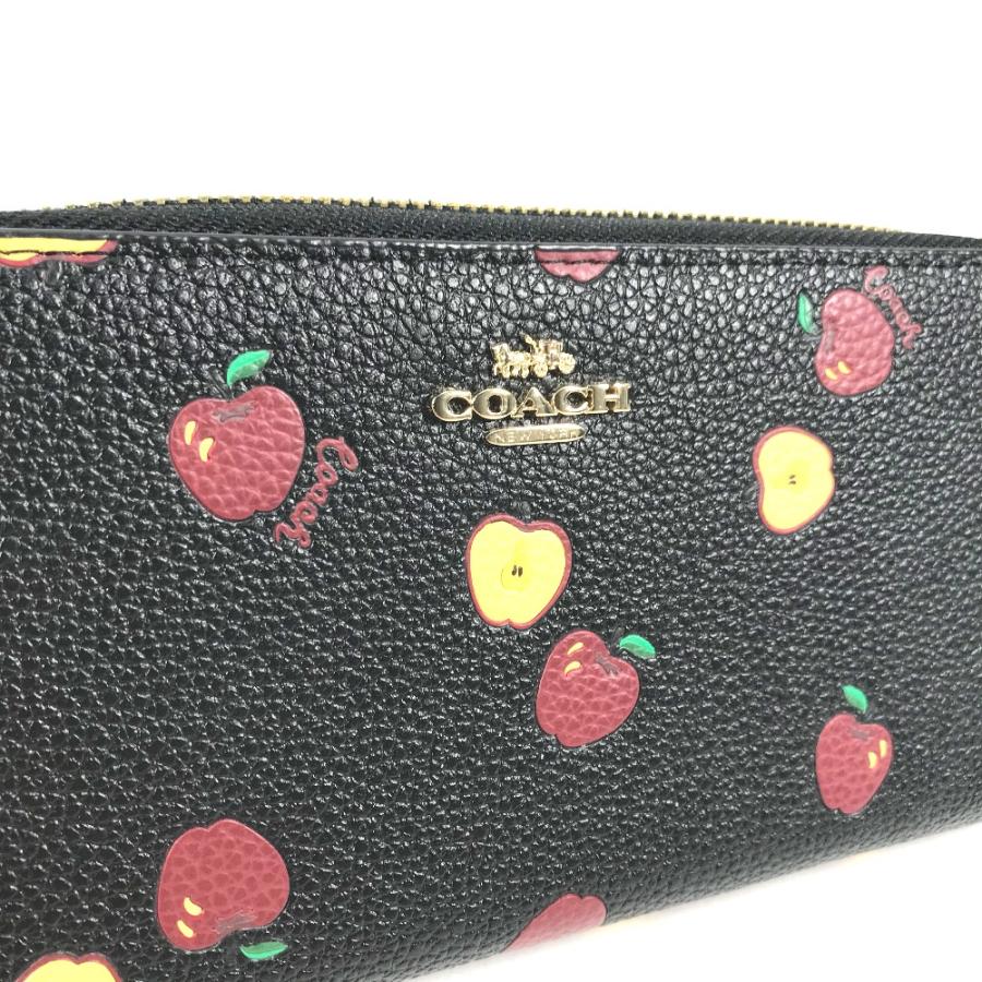 COACH コーチ 76546 ロゴ アップル リンゴ ラウンドファスナー ロングウォレット 長財布 ブラック レディース【中古】 | COACH | 05