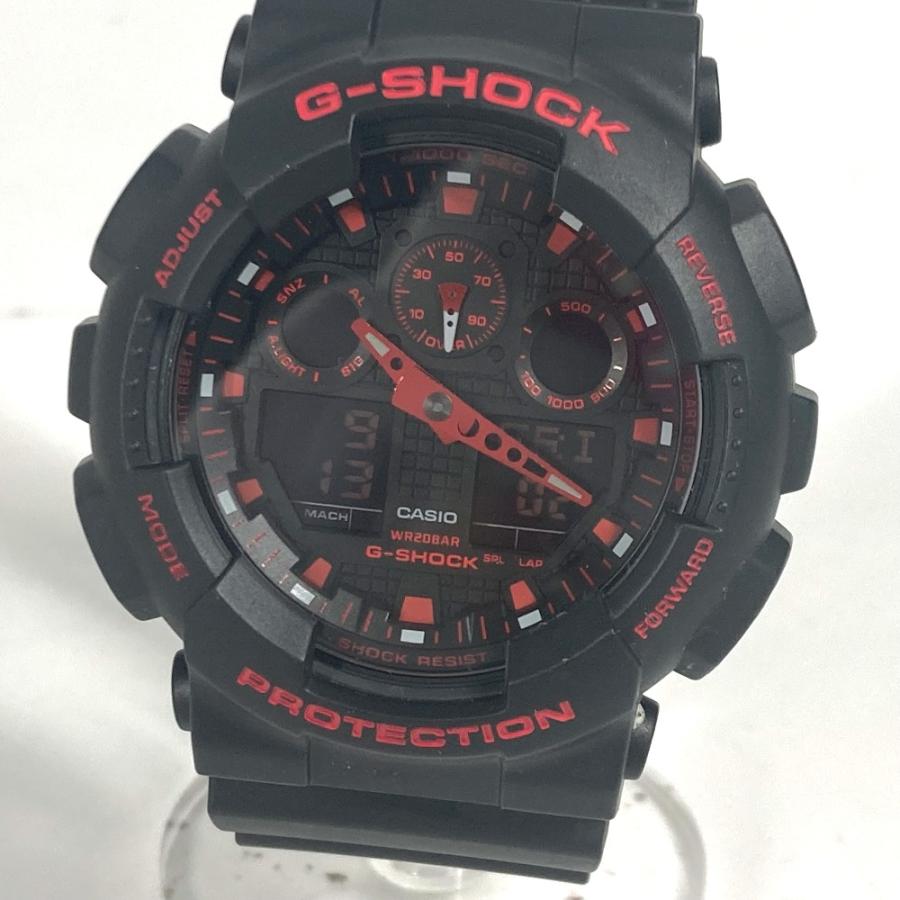 美品 CASIO カシオ GA-100BNR G-SHOCK Gショック メンズウォッチ 腕時計 レッド ブラック メンズ【中古】 | CASIO | 01