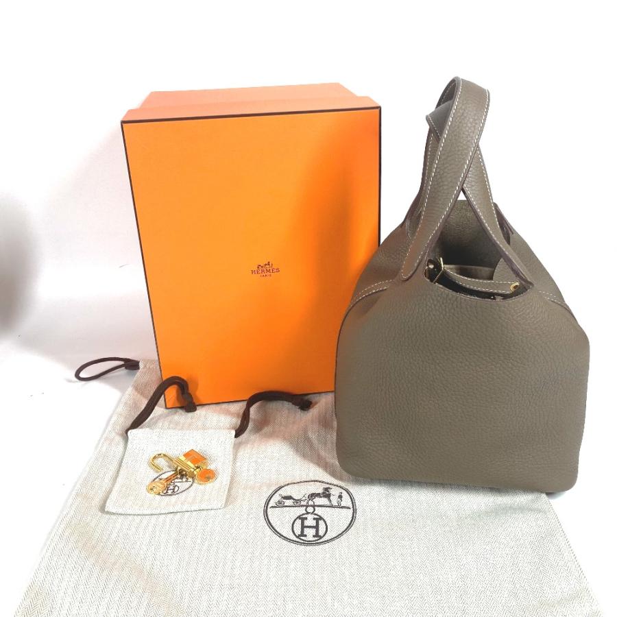 未使用 HERMES エルメス ピコタンロックPM ピコタン ハンドバッグ カバン バッグ ハンドバッグ エトゥープ ゴールド金具【中古】 | HERMES | 02