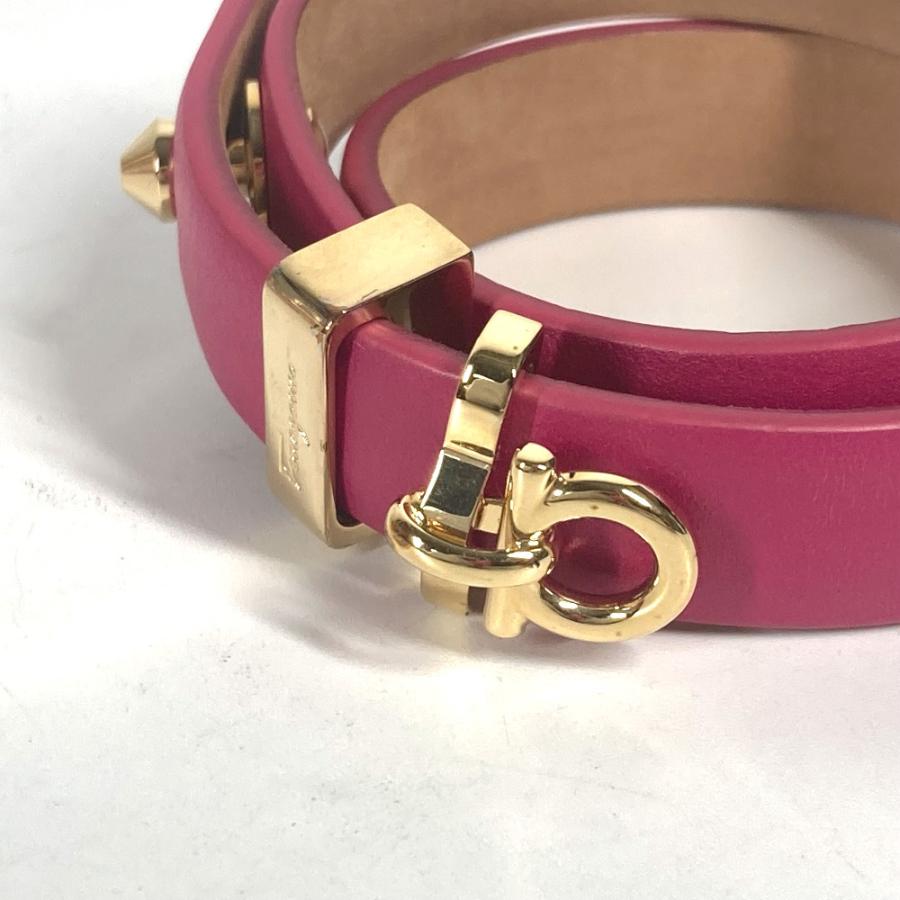 美品 Salvatore Ferragamo サルヴァトーレフェラガモ 2重 ガンチーニ アクセサリー ブレスレット ピンク レディース【中古】 |  | 01