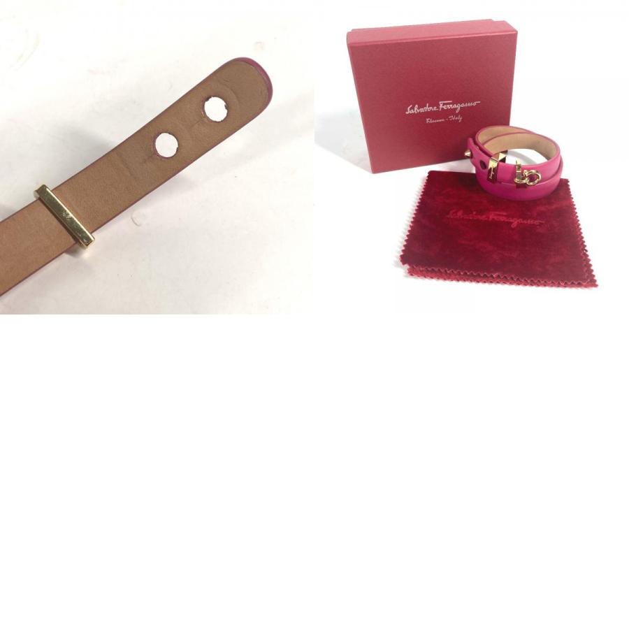 美品 Salvatore Ferragamo サルヴァトーレフェラガモ 2重 ガンチーニ アクセサリー ブレスレット ピンク レディース【中古】 |  | 09