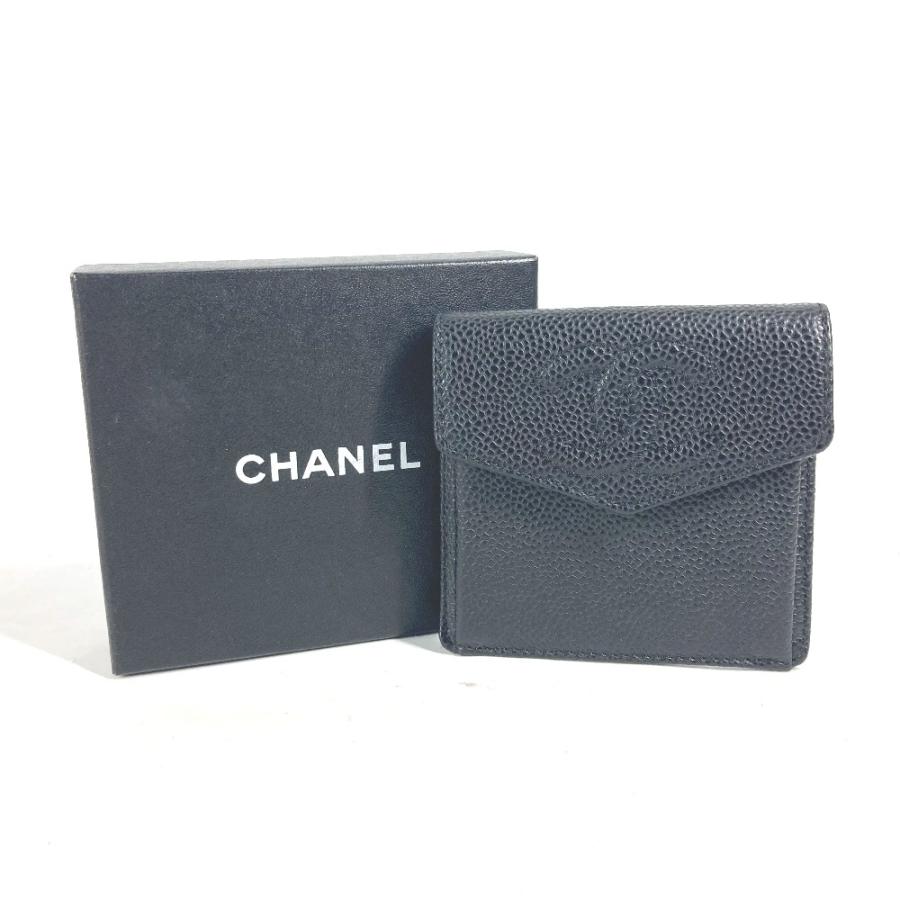 CHANEL シャネル A13233 CC ココマーク 財布 小銭入れ コンパクトウォレット コインケース ブラック レディース【中古】 | CHANEL | 04