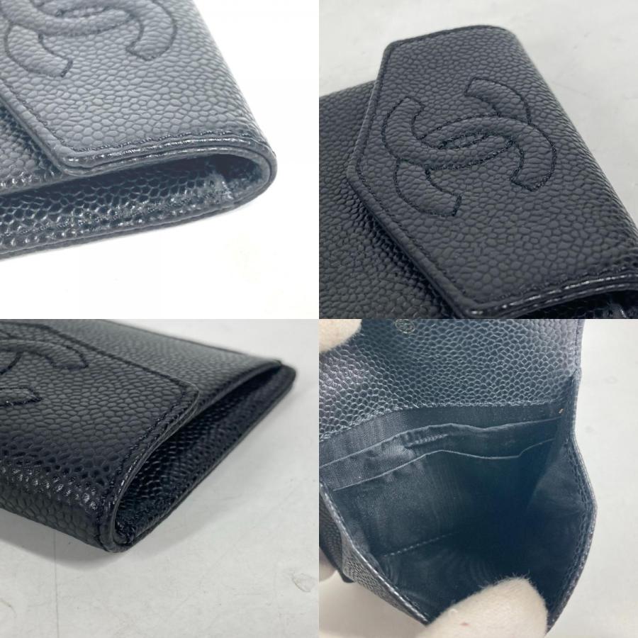CHANEL シャネル A13233 CC ココマーク 財布 小銭入れ コンパクトウォレット コインケース ブラック レディース【中古】 | CHANEL | 09