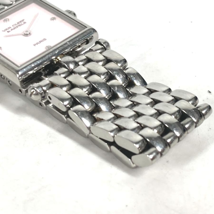 Van Cleef & Arpels ヴァンクリーフ＆アーペル 522642 クラシックカレ  4Pダイヤモンド  レディースウォッチ ピンクシェル 腕時計【中古】 |  | 07