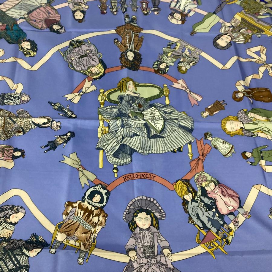 美品 HERMES エルメス HELLO DOLLY ハロードリー カレ90 人形 ドール スカーフ パープル レディース【中古】 | HERMES | 02