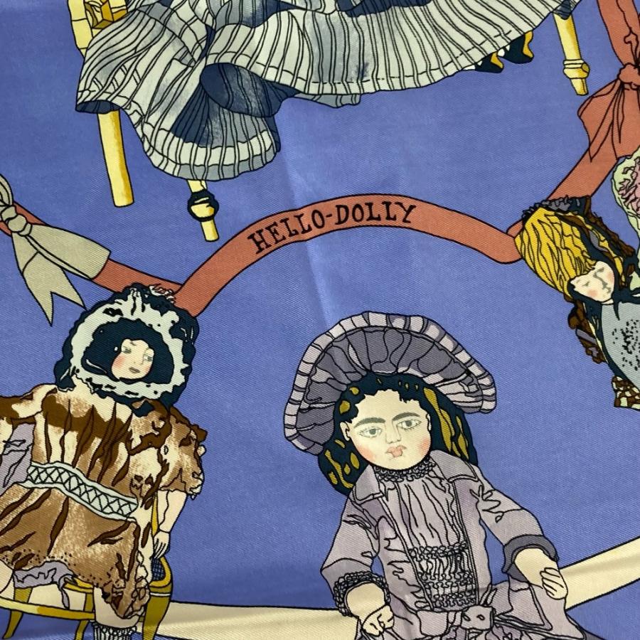 美品 HERMES エルメス HELLO DOLLY ハロードリー カレ90 人形 ドール スカーフ パープル レディース【中古】 | HERMES | 03