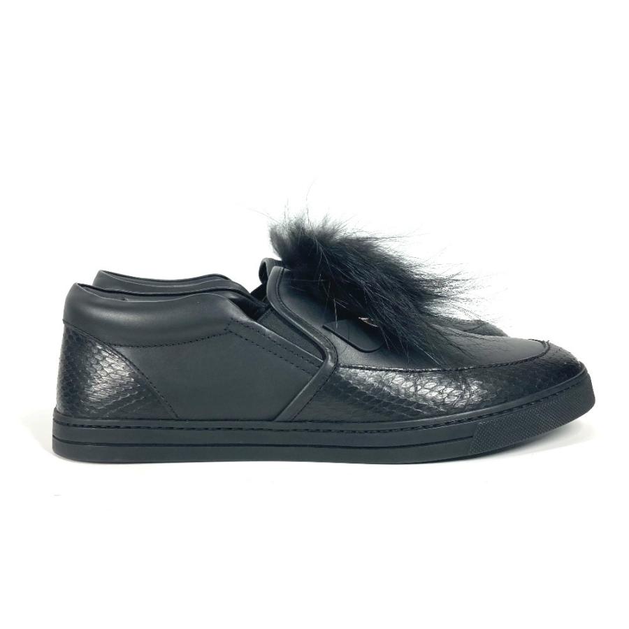 美品 FENDI フェンディ 7E1068 モンスター ファー 靴 シューズ ローカット スニーカー ブラック メンズ【中古】 | FENDI | 03