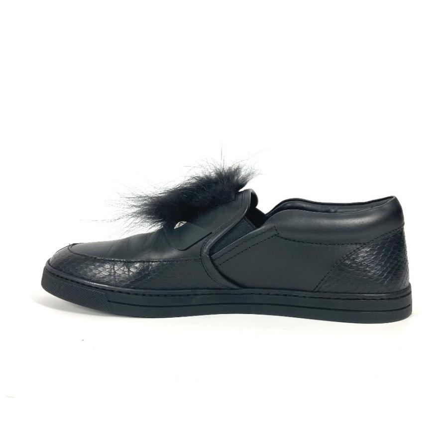 美品 FENDI フェンディ 7E1068 モンスター ファー 靴 シューズ ローカット スニーカー ブラック メンズ【中古】 | FENDI | 05