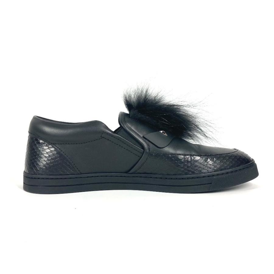 美品 FENDI フェンディ 7E1068 モンスター ファー 靴 シューズ ローカット スニーカー ブラック メンズ【中古】 | FENDI | 06
