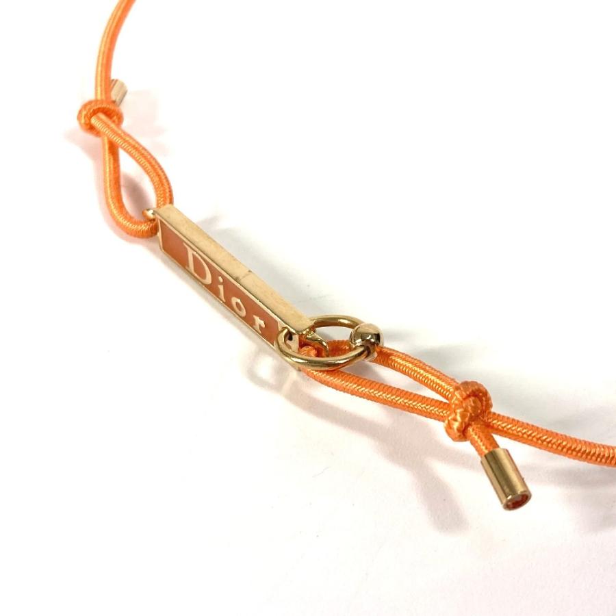 Dior ディオール ロゴプレート チョーカー アクセサリー チェーン ネックレス オレンジ レディース【中古】 |  | 03