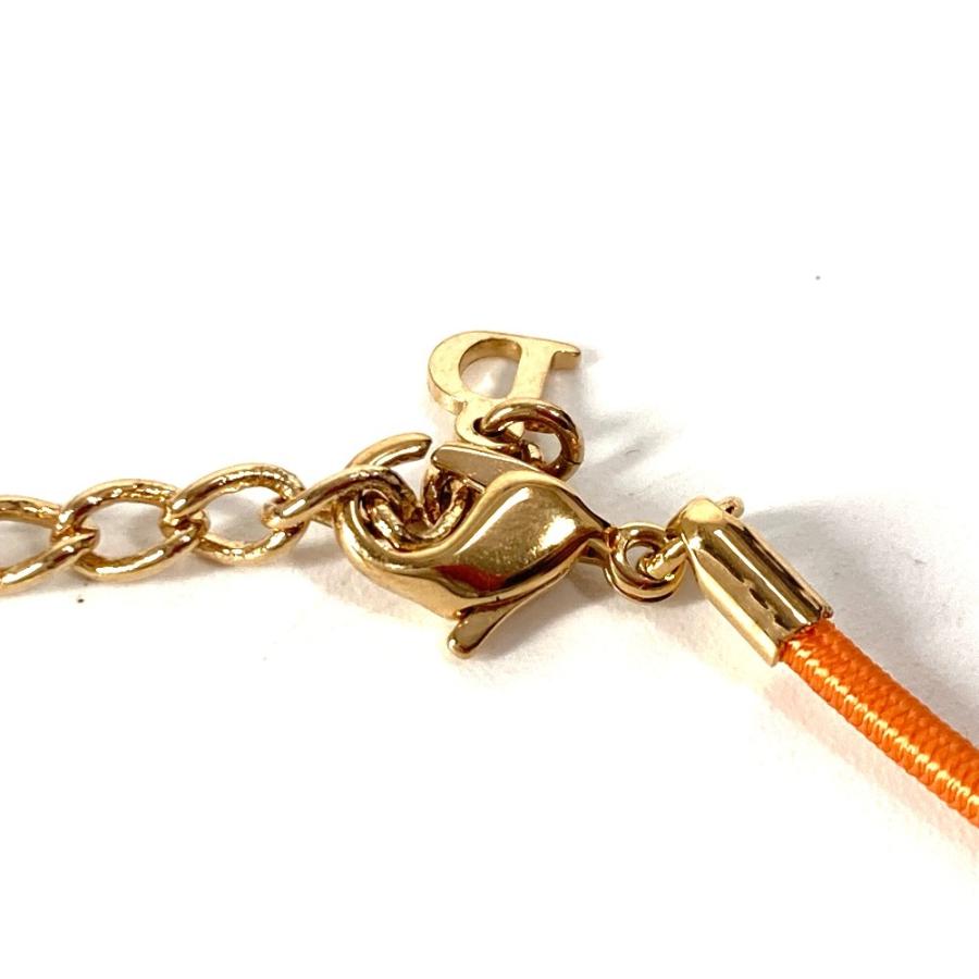 Dior ディオール ロゴプレート チョーカー アクセサリー チェーン ネックレス オレンジ レディース【中古】 |  | 06