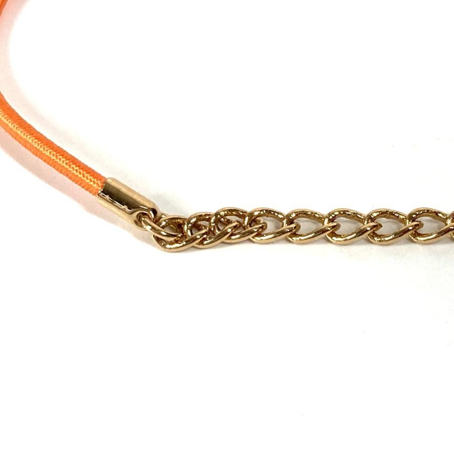 Dior ディオール ロゴプレート チョーカー アクセサリー チェーン ネックレス オレンジ レディース【中古】 |  | 07