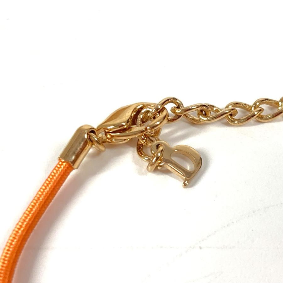 Dior ディオール ロゴプレート チョーカー アクセサリー チェーン ネックレス オレンジ レディース【中古】 |  | 08