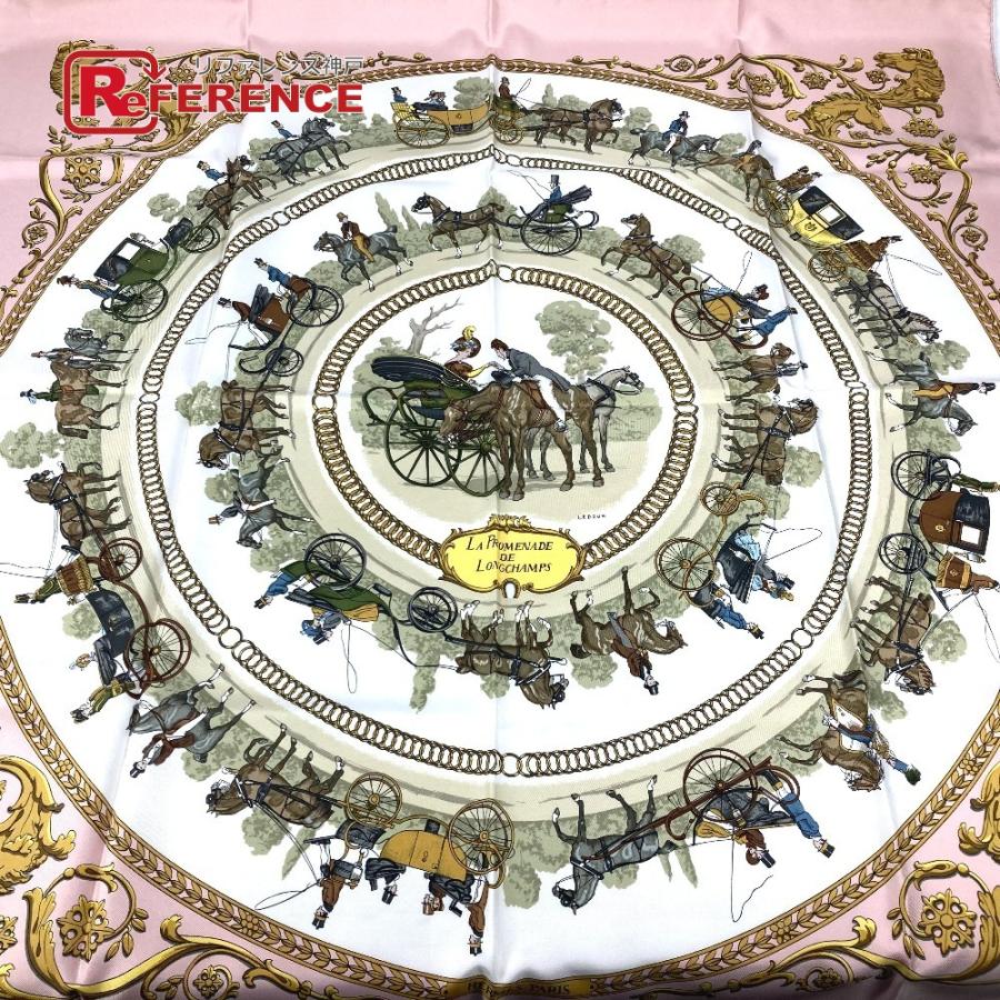 美品 HERMES エルメス カレ90 LA PROMENADE DE LONGCHAMPS ロンシャンへの散歩 スカーフ ｖ レディース【中古】 | HERMES