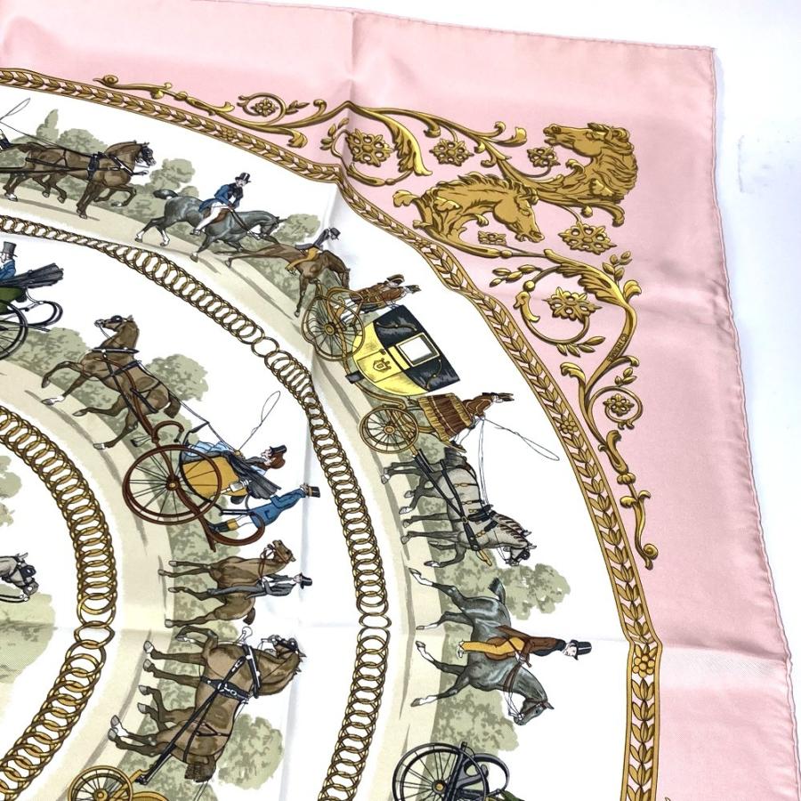 美品 HERMES エルメス カレ90 LA PROMENADE DE LONGCHAMPS ロンシャンへの散歩 スカーフ ｖ レディース【中古】 | HERMES | 02