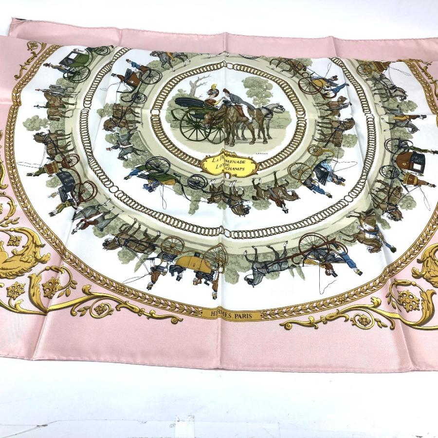 美品 HERMES エルメス カレ90 LA PROMENADE DE LONGCHAMPS ロンシャンへの散歩 スカーフ ｖ レディース【中古】 | HERMES | 06