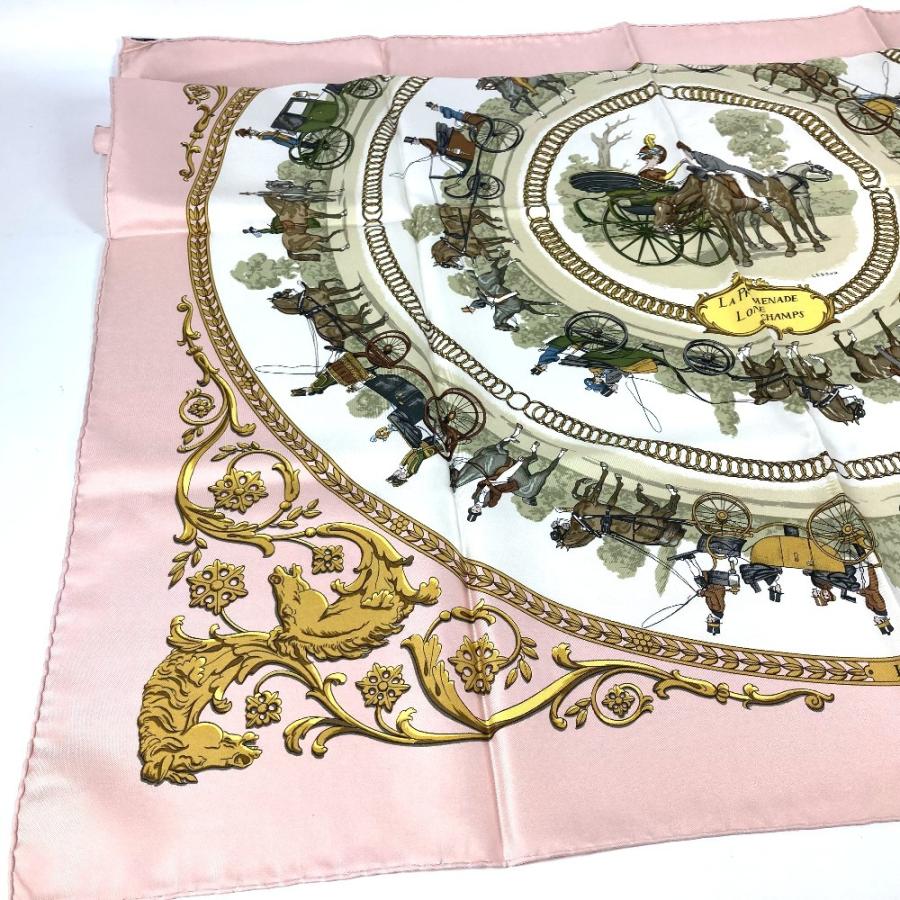 美品 HERMES エルメス カレ90 LA PROMENADE DE LONGCHAMPS ロンシャンへの散歩 スカーフ ｖ レディース【中古】 | HERMES | 08