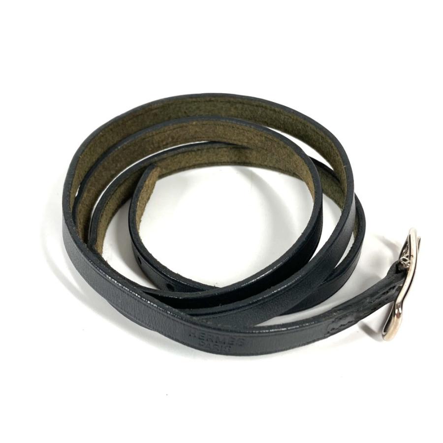 HERMES エルメス アピ 4連 ロング ロゴ アクセサリー  ブレスレット ブラック ユニセックス【中古】 | HERMES | 02