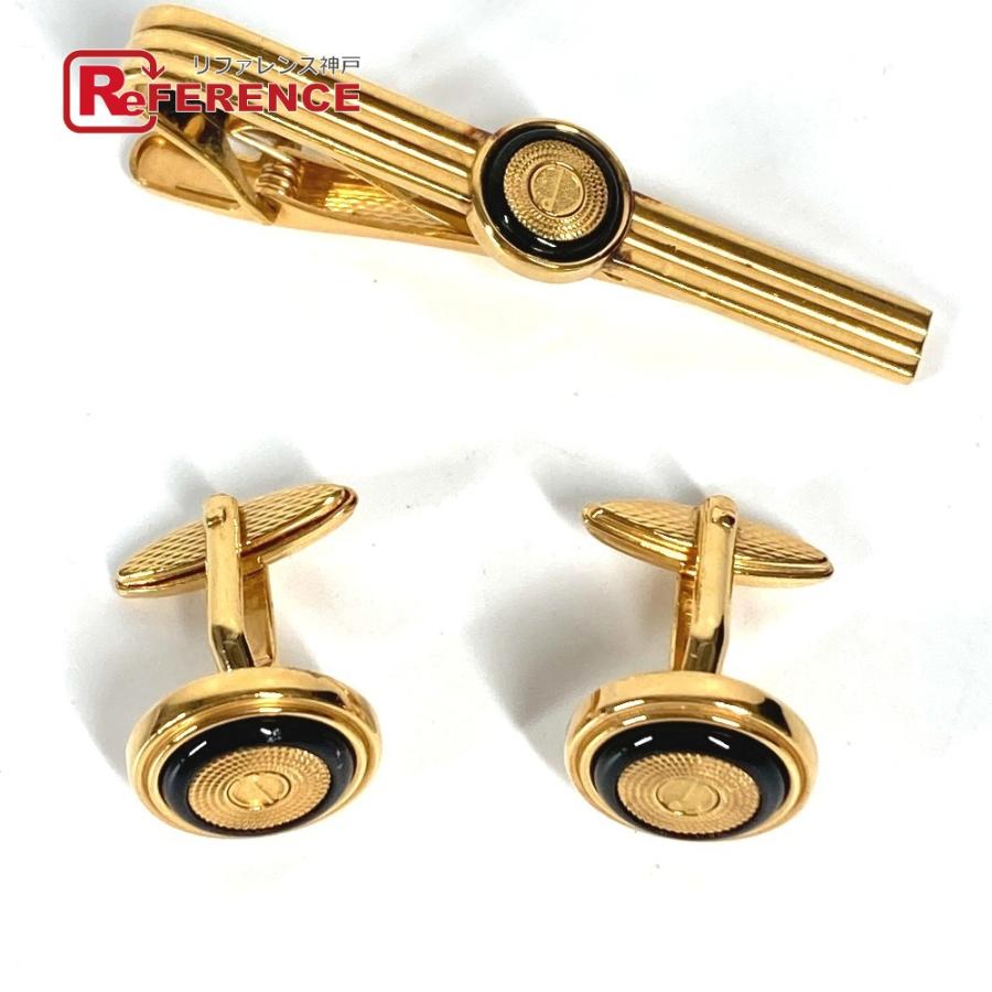 Dunhill ダンヒル カフス＆ネクタイピン セット ロゴ アクセサリー カフス ゴールド メンズ【中古】 | dunhill