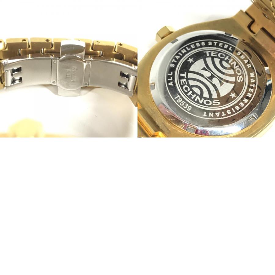 TECHNOS テクノス T9539 ロゴ メンズウォッチ 時計 腕時計 ゴールド メンズ【中古】 |  | 09