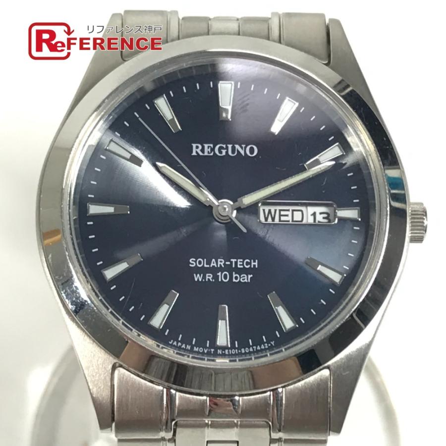 美品 CITIZEN シチズン RS25-0052B ロゴ REGUNO レグノ メンズウォッチ 時計 腕時計 シルバー メンズ【中古】 | CITIZEN