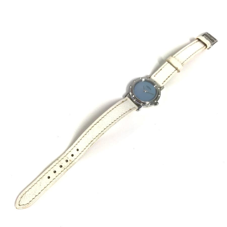 HERMES エルメス 12P ダイヤ ダイヤモンド レディースウォッチ ウォッチ 時計 レザーベルト クリッパー ナクレ 腕時計 CL4.230【中古】 | HERMES | 03