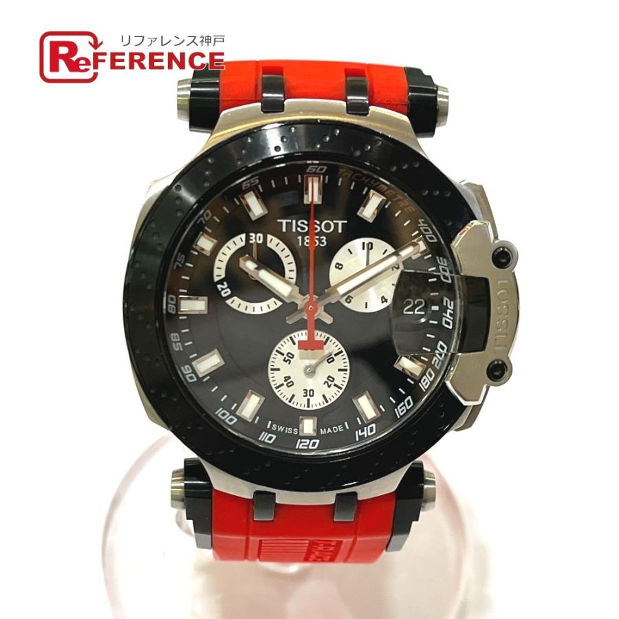美品 TISSOT ティソ T115.417.27.051.00 T-レース クロノグラフ デイト クオーツ ウォッチ 腕時計 ブラック×シルバー メンズ【中古】 | TISSOT