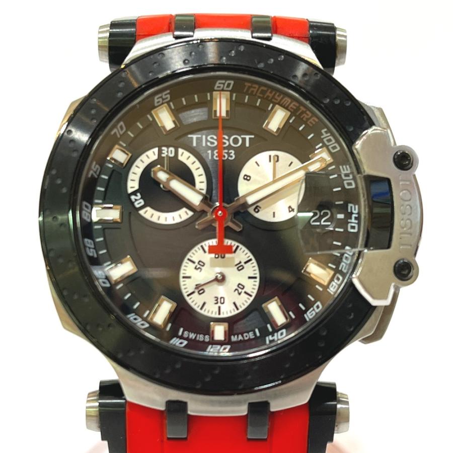 美品 TISSOT ティソ T115.417.27.051.00 T-レース クロノグラフ デイト クオーツ ウォッチ 腕時計 ブラック×シルバー メンズ【中古】 | TISSOT | 01