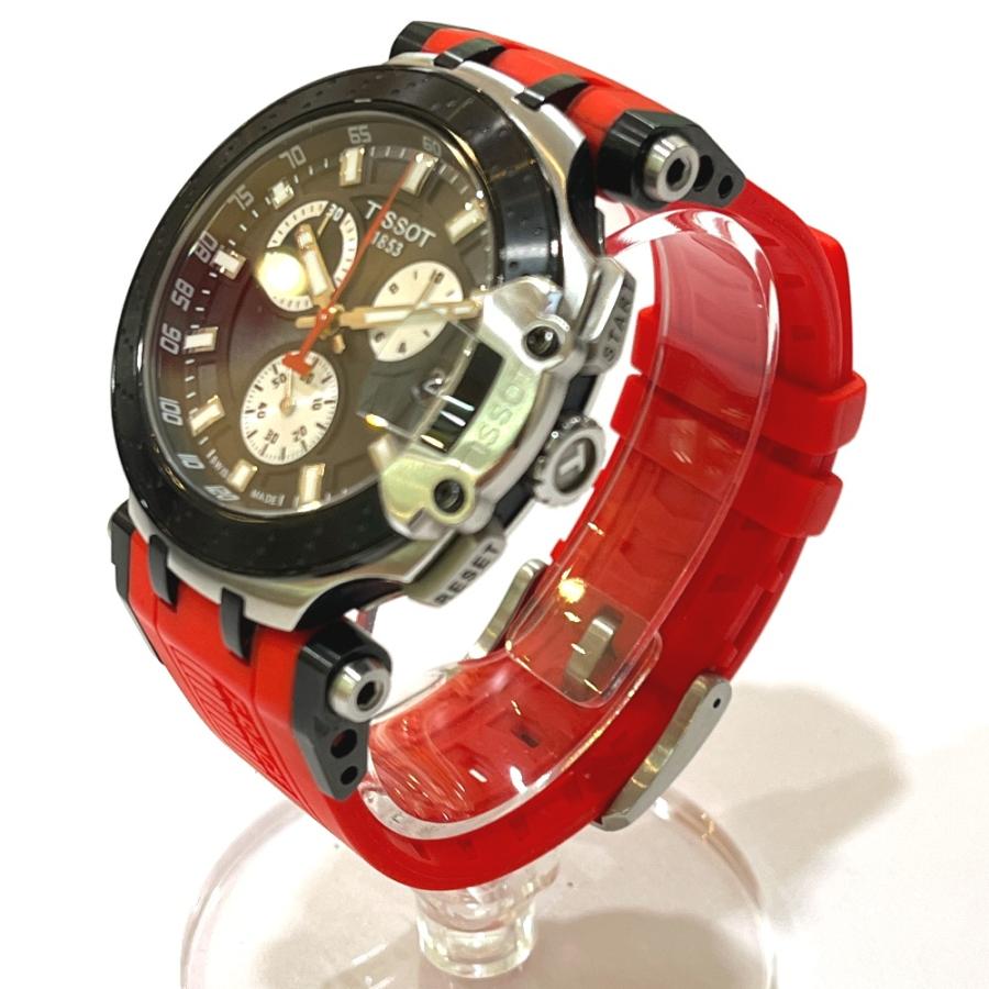 美品 TISSOT ティソ T115.417.27.051.00 T-レース クロノグラフ デイト クオーツ ウォッチ 腕時計 ブラック×シルバー メンズ【中古】 | TISSOT | 02