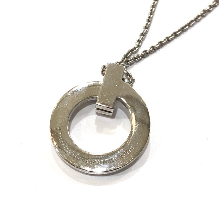 TIFFANY&Co. ティファニー Tワン サークル ペンダント チェーン アクセサリー ジュエリー WG750 金 ネックレス シルバー【中古】 | TIFFANY&Co. | 04