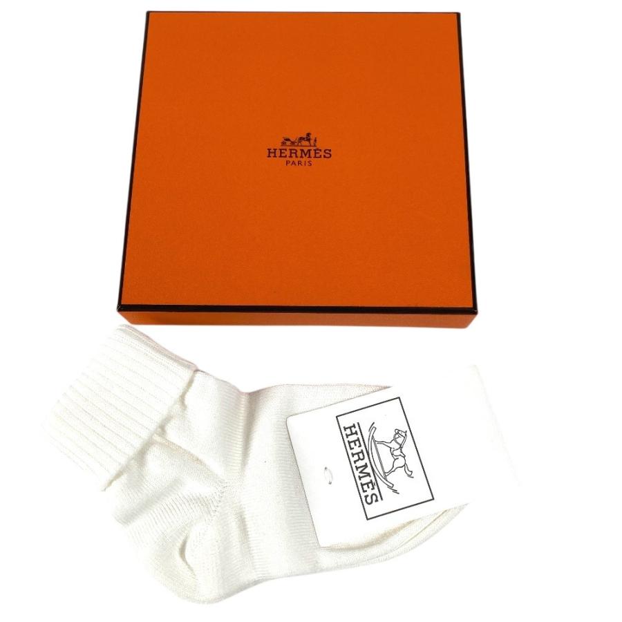 未使用 HERMES エルメス ベビーソックス 靴下 赤ちゃん BABY 靴下 ホワイト ユニセックス【中古】 | HERMES | 05