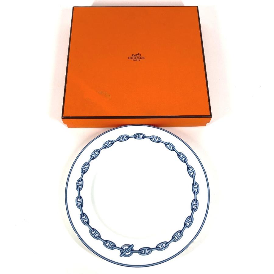 未使用 HERMES エルメス ディナープレート 22ｃｍ 陶器 食器 インテリア 皿 プレート シェーヌダンクル お皿 ホワイト レディース【中古】 | HERMES | 08