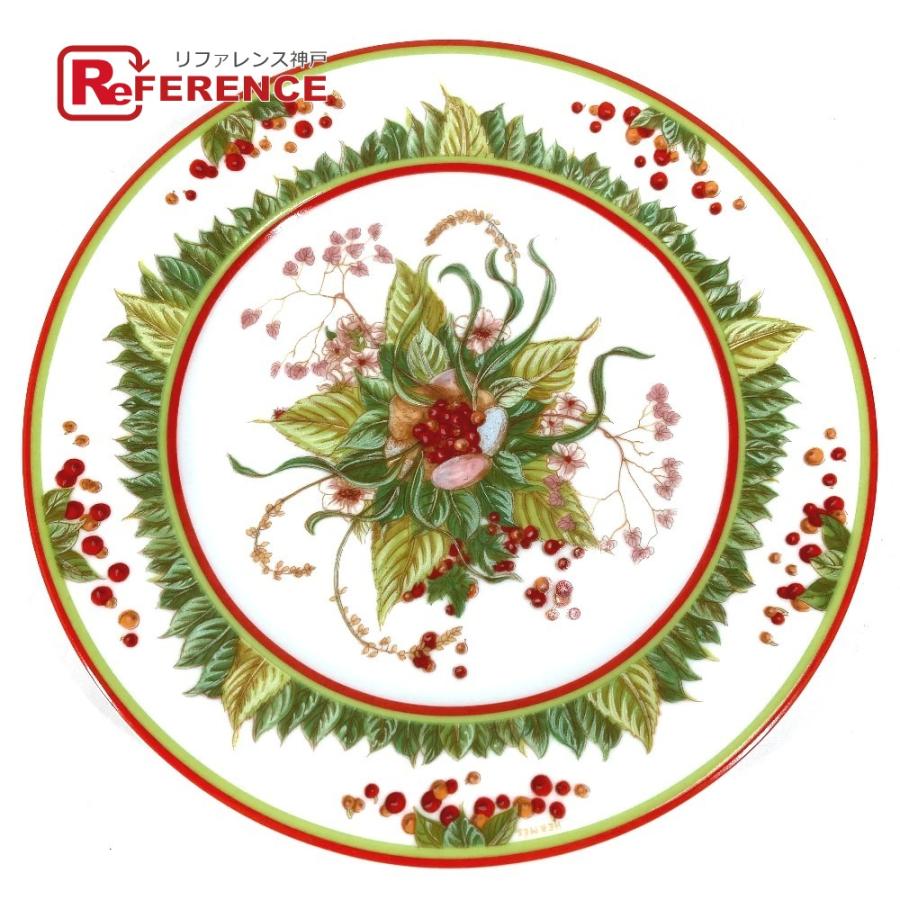 未使用 HERMES エルメス ディナープレート 22ｃｍ 陶器 食器 インテリア 皿 プレート ピタゴラスの庭 お皿 ホワイト レディース【中古】 | HERMES