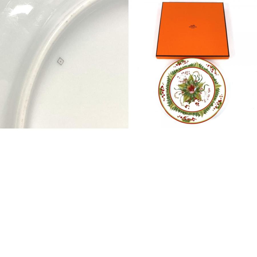 未使用 HERMES エルメス ディナープレート 22ｃｍ 陶器 食器 インテリア 皿 プレート ピタゴラスの庭 お皿 ホワイト レディース【中古】 | HERMES | 09