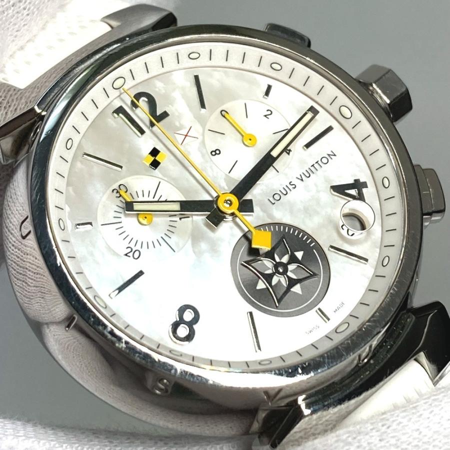 LOUIS VUITTON ルイヴィトン Q11BA タンブール ラブリーカップ クロノグラフ ウォッチ メンズウォッチ 時計 腕時計 ホワイト 【中古】 | LOUIS VUITTON | 02