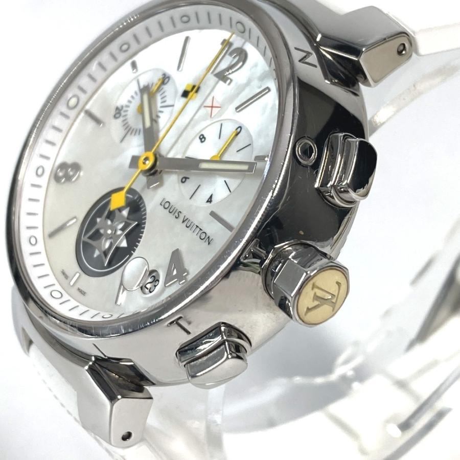 LOUIS VUITTON ルイヴィトン Q11BA タンブール ラブリーカップ クロノグラフ ウォッチ メンズウォッチ 時計 腕時計 ホワイト 【中古】 | LOUIS VUITTON | 06