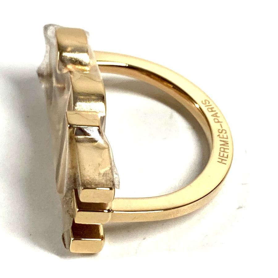 新品同様 HERMES エルメス SOIE ロゴ スカーフ小物 アクセサリー スカーフリング ゴールド ユニセックス【中古】 | HERMES | 01