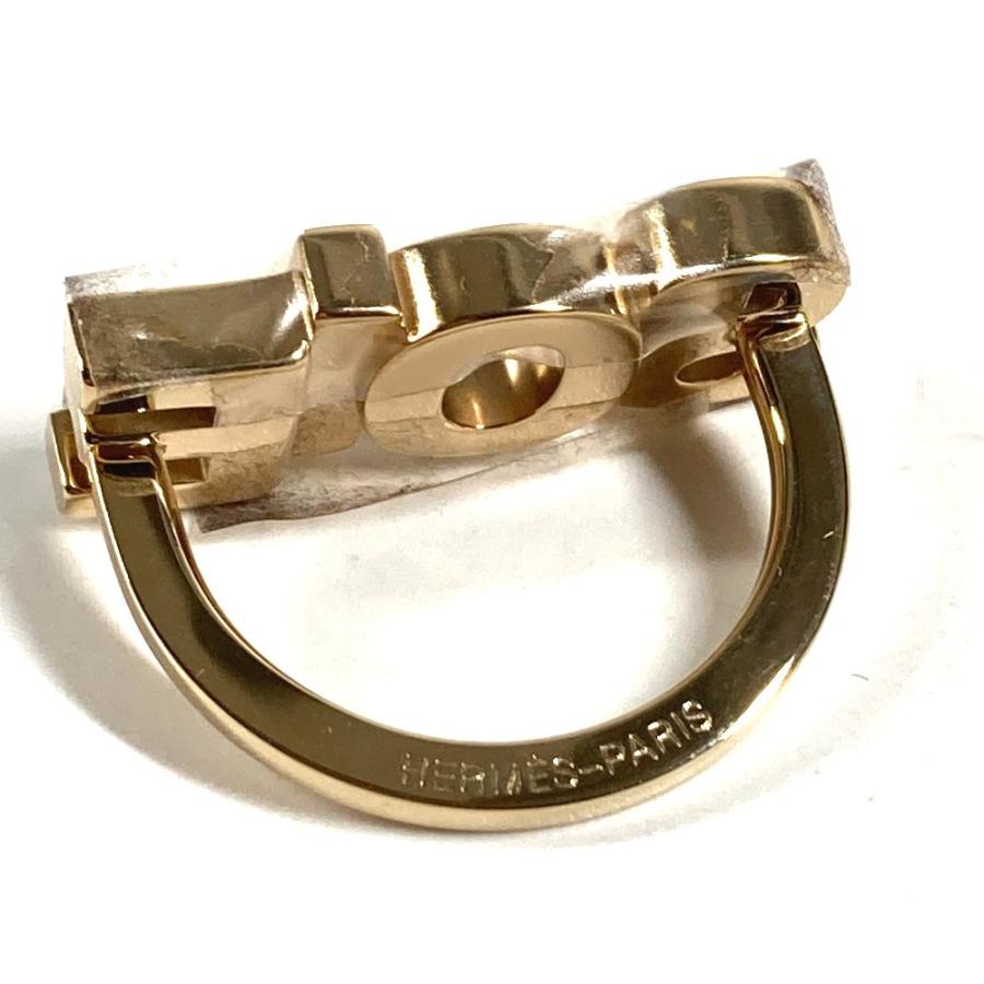 新品同様 HERMES エルメス SOIE ロゴ スカーフ小物 アクセサリー スカーフリング ゴールド ユニセックス【中古】 | HERMES | 02