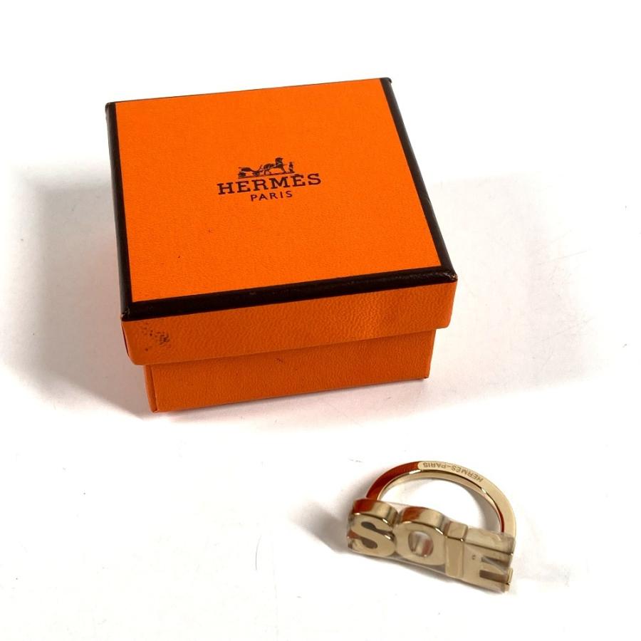 新品同様 HERMES エルメス SOIE ロゴ スカーフ小物 アクセサリー スカーフリング ゴールド ユニセックス【中古】 | HERMES | 05