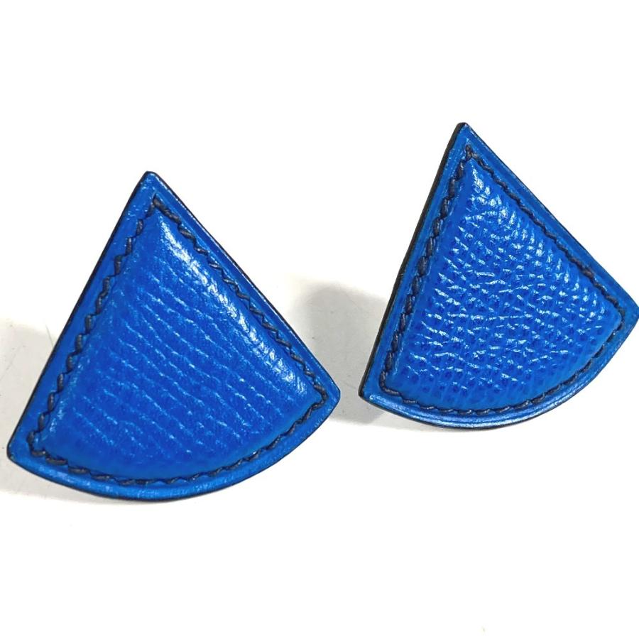 HERMES エルメス トライアングル ロゴ アクセサリー ジュエリー イヤリング ブルー ユニセックス【中古】 | HERMES | 01