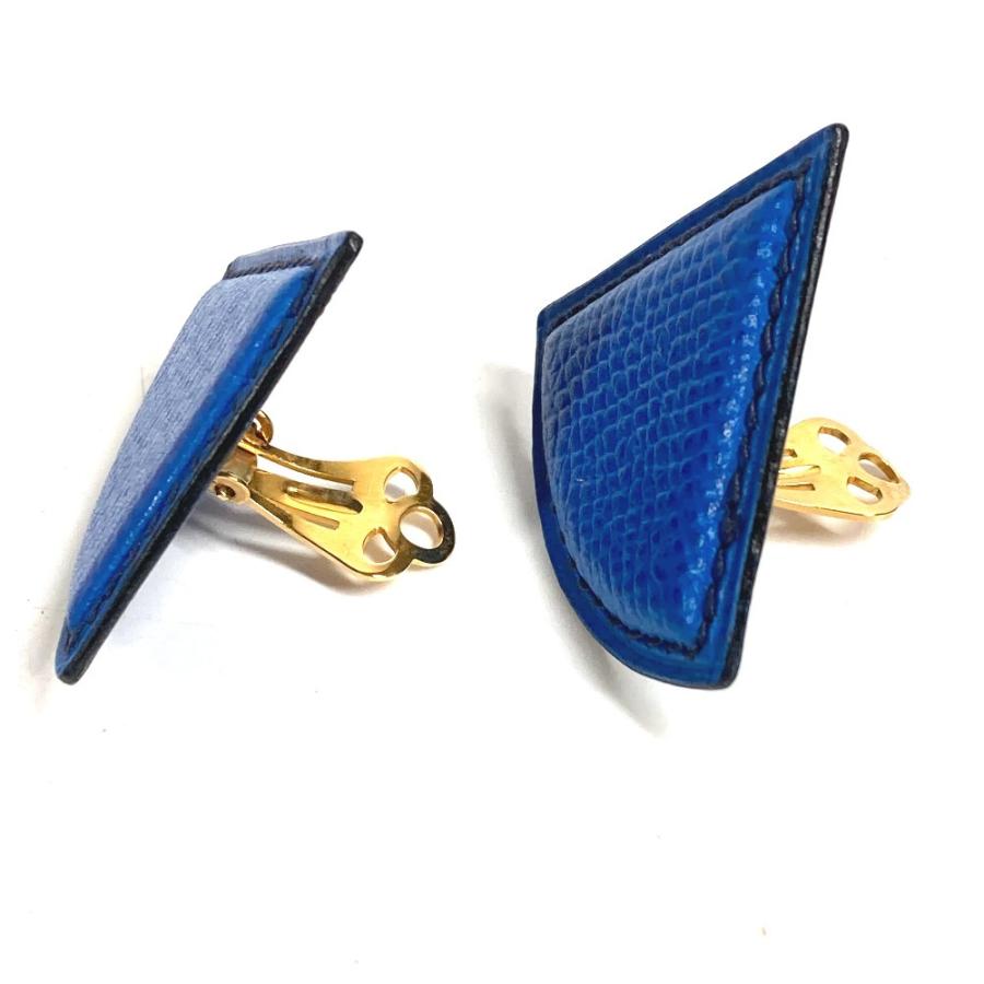 HERMES エルメス トライアングル ロゴ アクセサリー ジュエリー イヤリング ブルー ユニセックス【中古】 | HERMES | 02